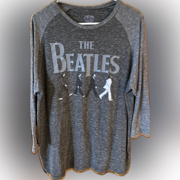 The Beatles Other - Men’s The Beatles Gray Abbey Road Long Sleeve Graphic T-Shirt Size 2X
